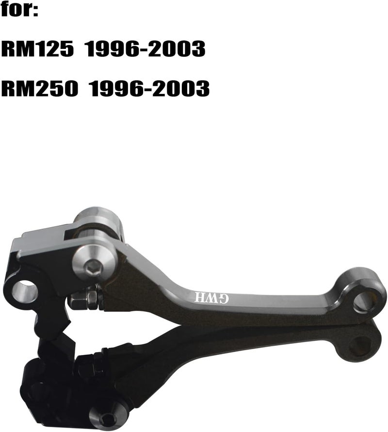 Adsspro Motorcycle Foldable Brake Clutch Lever Handle CNC Aluminum Pivot for RM125 RM250 RM 125 250 1996 1997 1998 1999 2000 2001 2002 2003 96-03 Dirt Pit Bike (Black) - Image 2